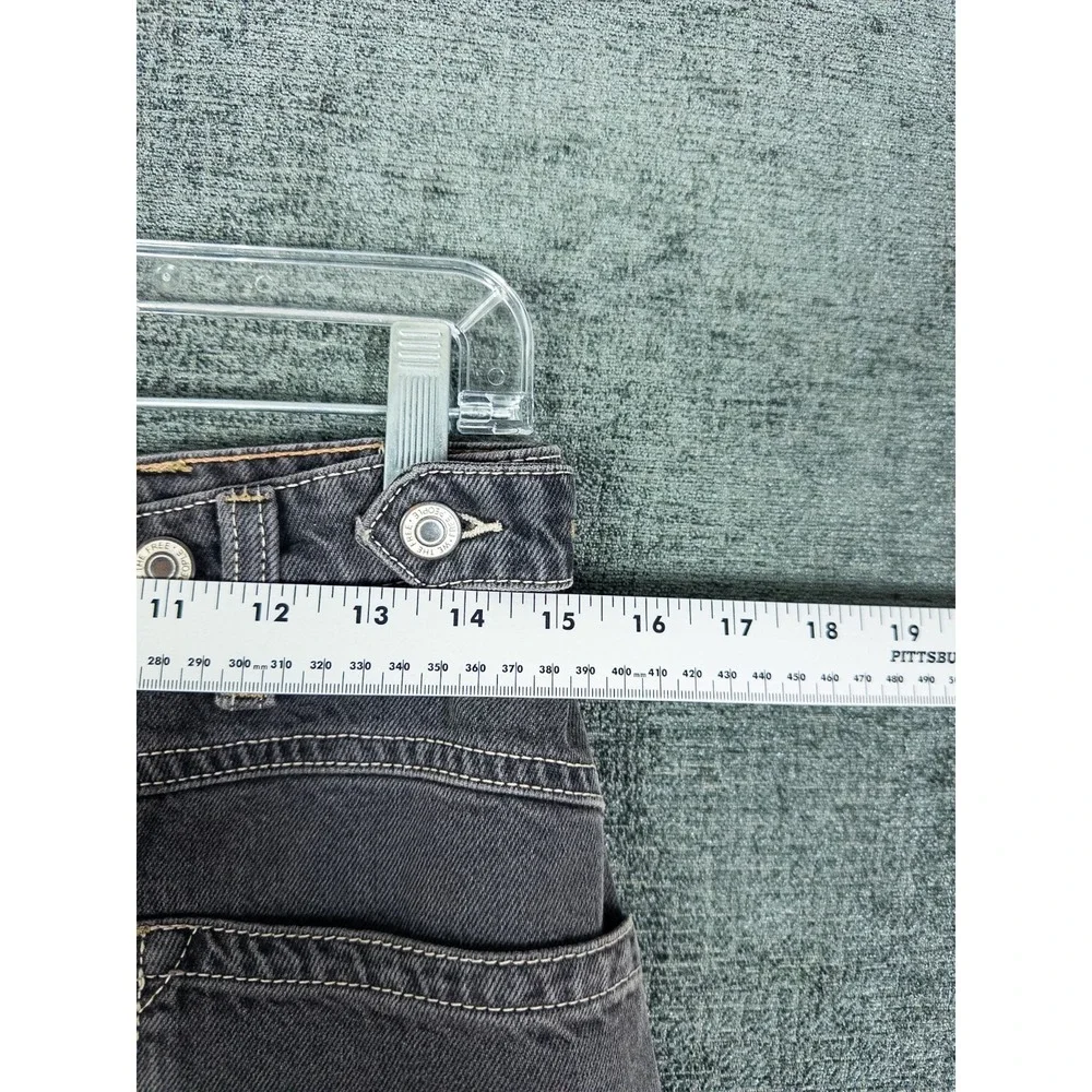 We The Free Palmer Wide Leg Jeans Womens 30 Black Faded Button‎ Fly Patch Boho